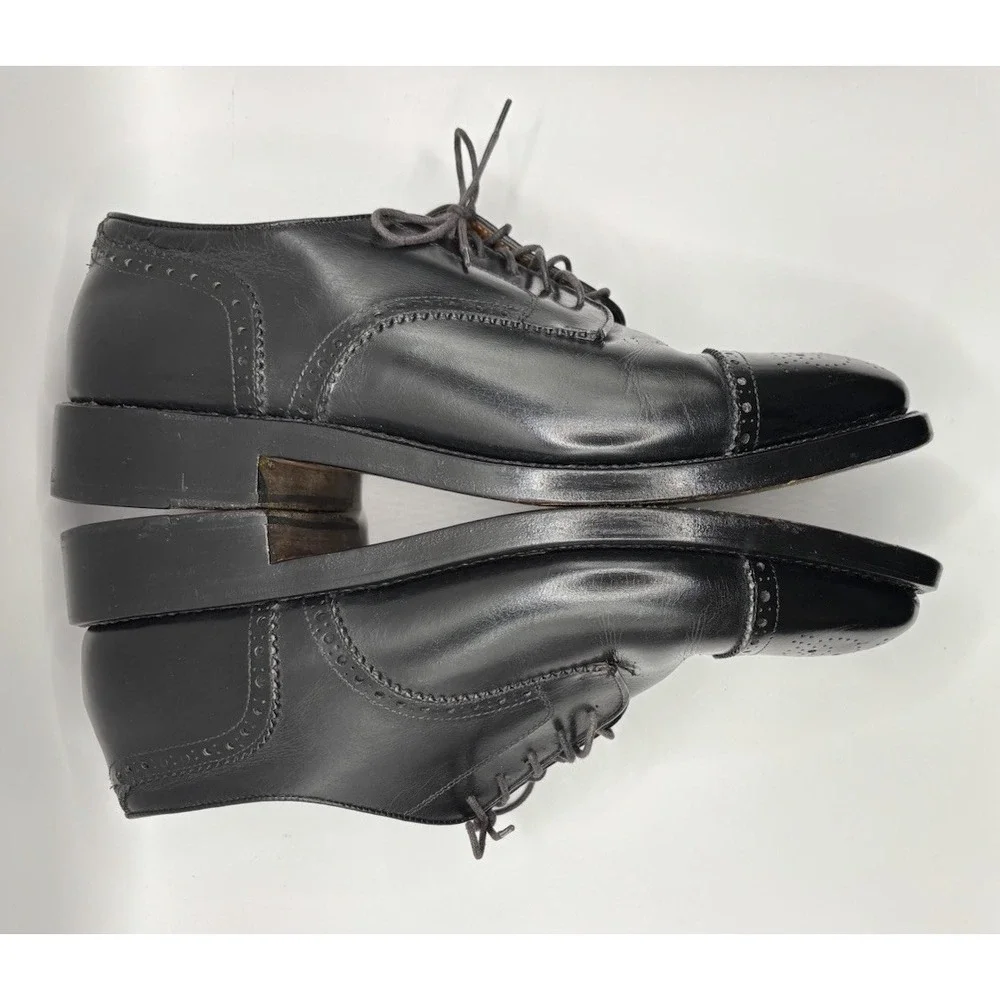 Bruno‎ Magli PLATINUM Black Leather Oxford Goodyear Welt Dress Shoes 8.5